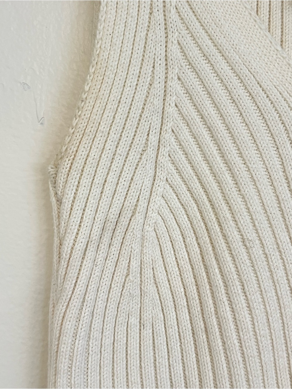 Cream Ribbed Button-Front Knit Tank Top - Picture 5 of 7
